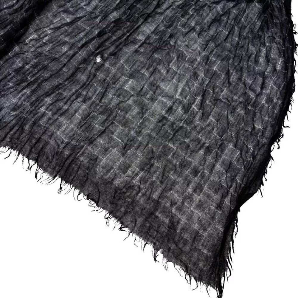 Authentic LOUIS VUITTON Large Scarf Damier Pattern Black Cashmere - Picture 3 of 16